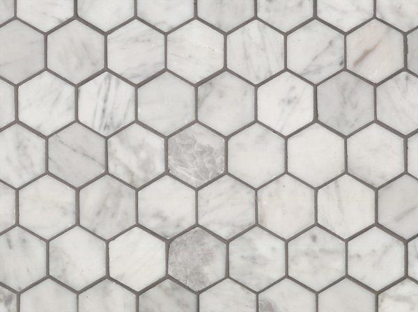 Carrara Honed Hexagonal Mosaic 1