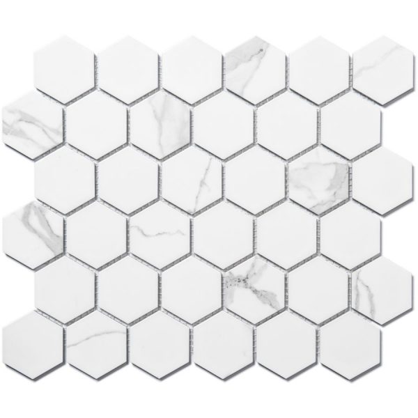 white Hexagonal tile 2