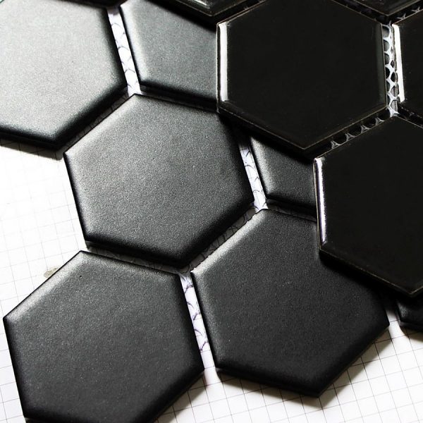 Hexagonal Black Satin Mosaic 51x59 mm 5
