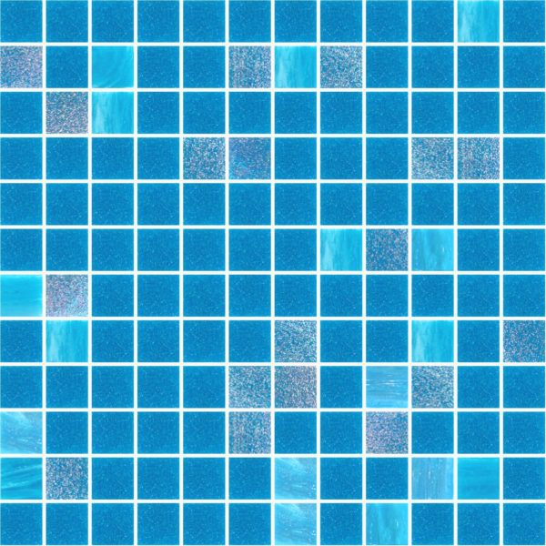 Palladio Linktec Blue Moon Mix 25x25mm Glass Mosaic 1