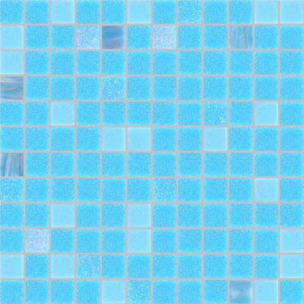 Palladio Linktec Blue Shell Mix 25x25mm Glass Mosaic 1