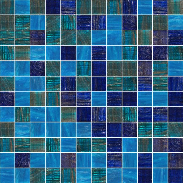 Palladio Linktec Deep Blue Mix 25x25mm Glass Mosaic 1